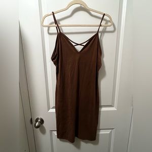 Velvety brown form fitting dress